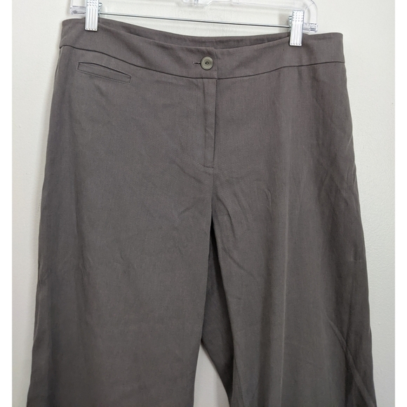 Eileen Fisher Grey Straight Leg Flat Front Pants - Picture 4 of 5